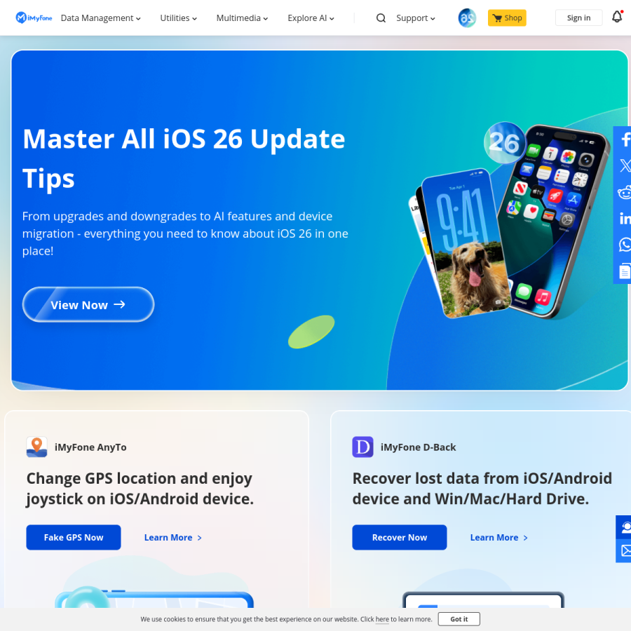 imyfone.com homepage screenshot