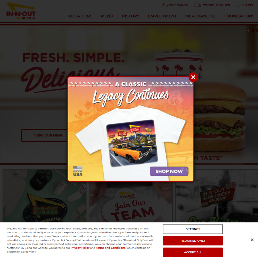 in-n-out.com homepage screenshot