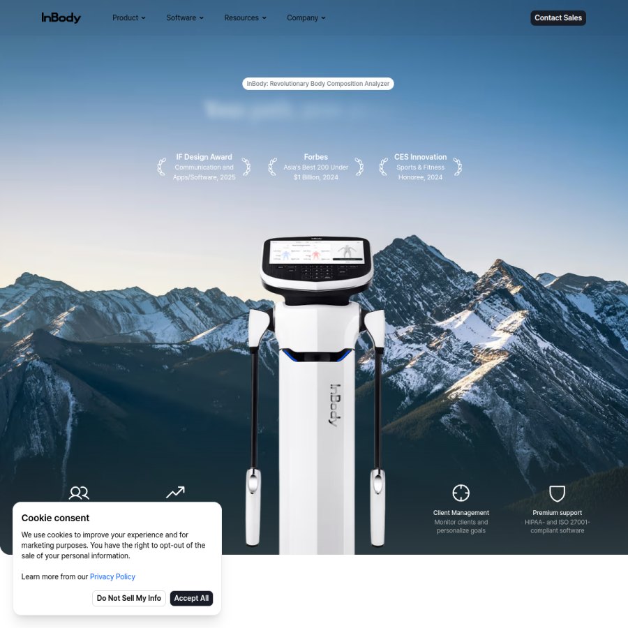 inbody.com homepage screenshot