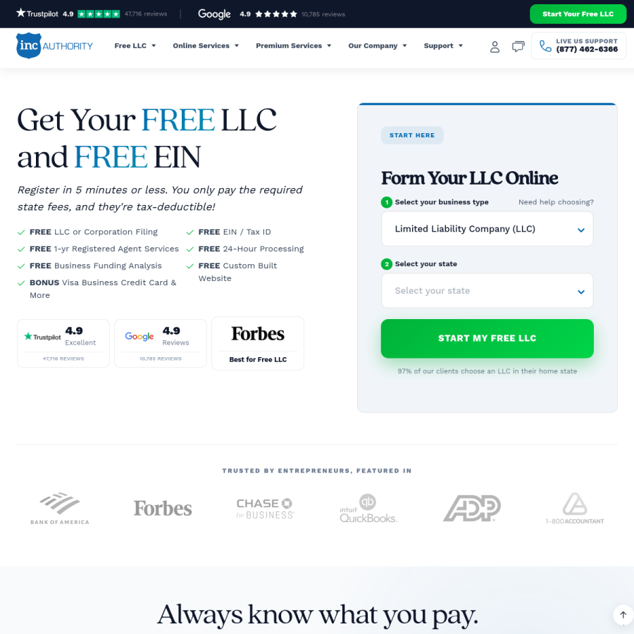incauthority.com homepage screenshot