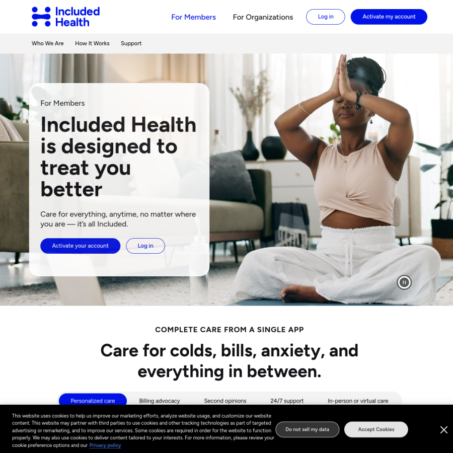 includedhealth.com homepage screenshot
