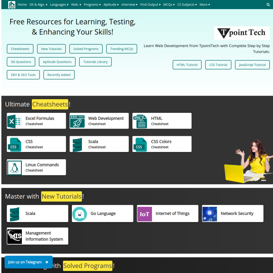 includehelp.com homepage screenshot