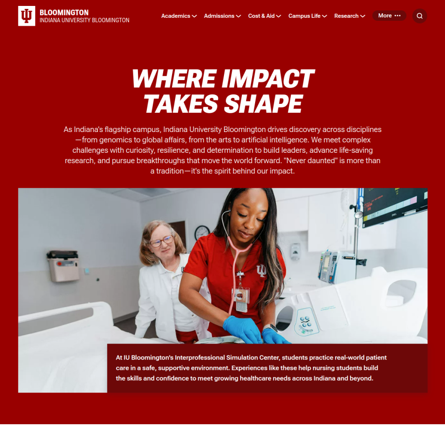 indiana.edu homepage screenshot