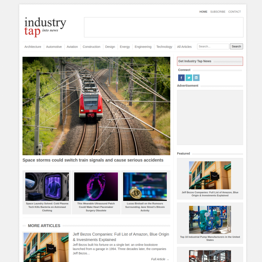 industrytap.com homepage screenshot