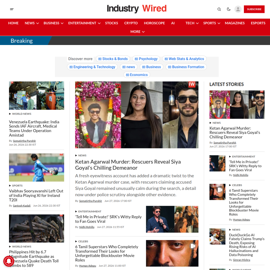 industrywired.com homepage screenshot
