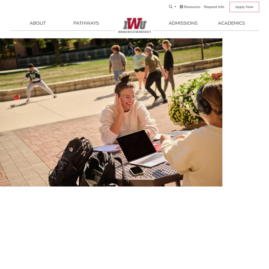 indwes.edu homepage screenshot