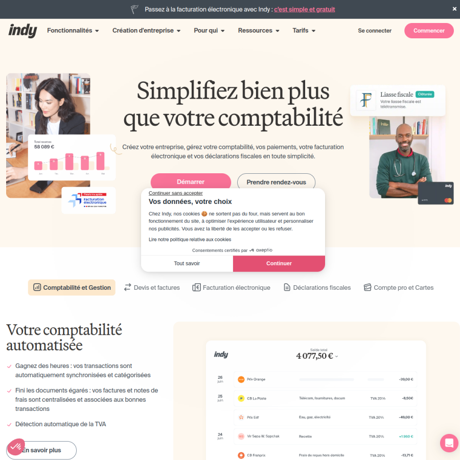indy.fr homepage screenshot