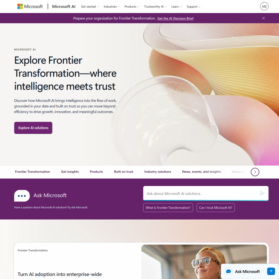 info.microsoft.com homepage screenshot