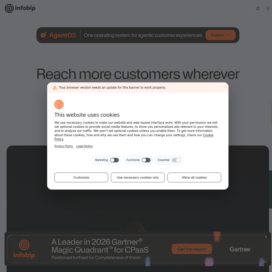 infobip.com homepage screenshot