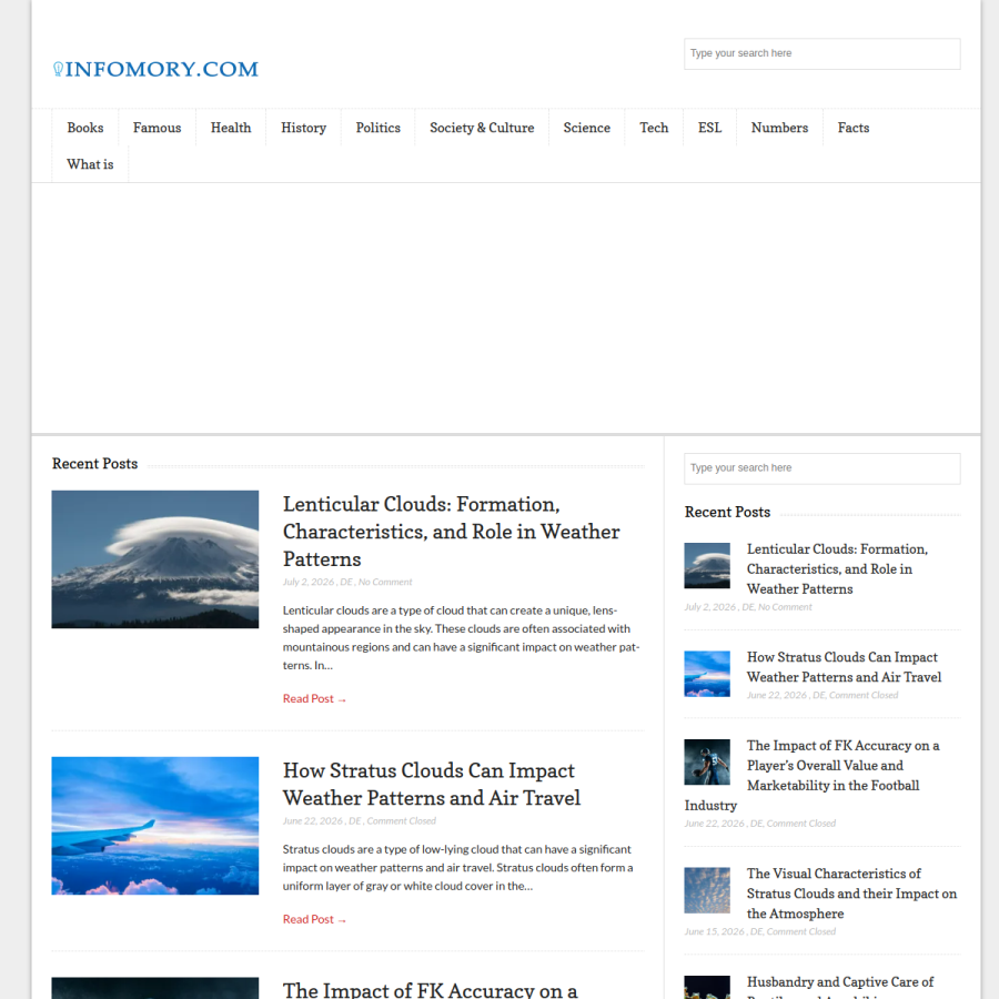 infomory.com homepage screenshot