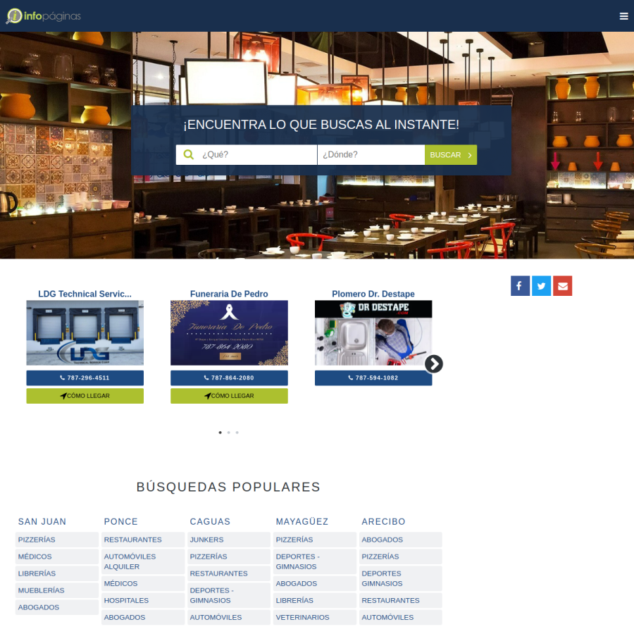 infopaginas.com homepage screenshot