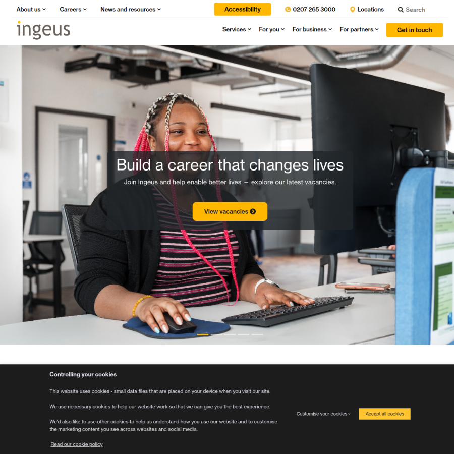 ingeus.co.uk homepage screenshot