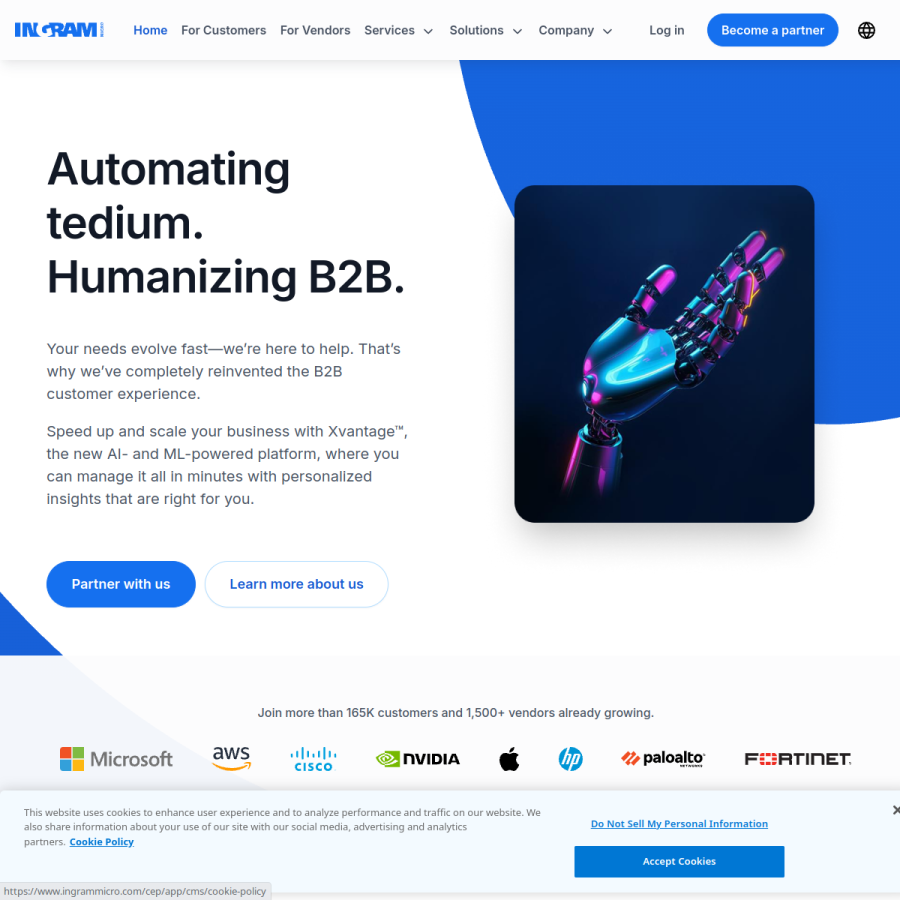 ingrammicro.com homepage screenshot