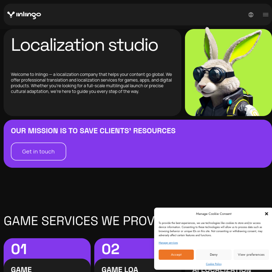 inlingogames.com homepage screenshot
