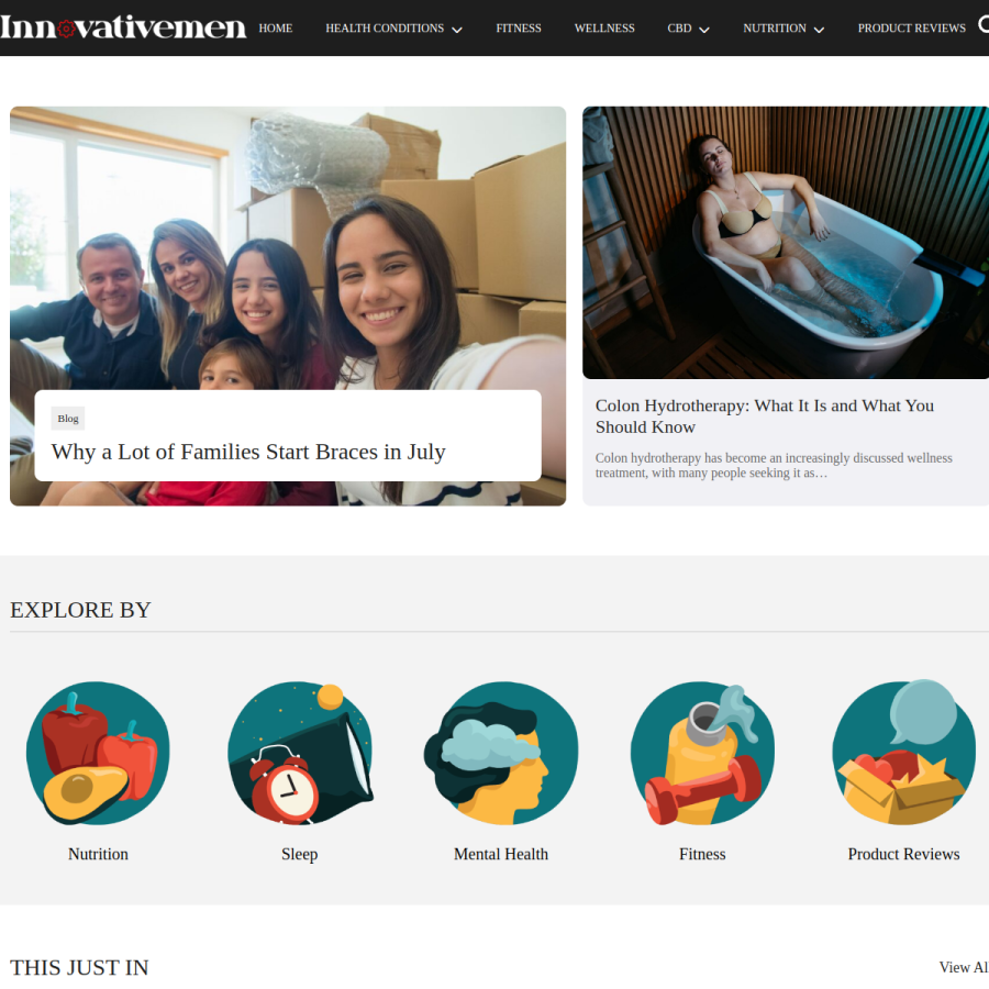 innovativemen.com homepage screenshot