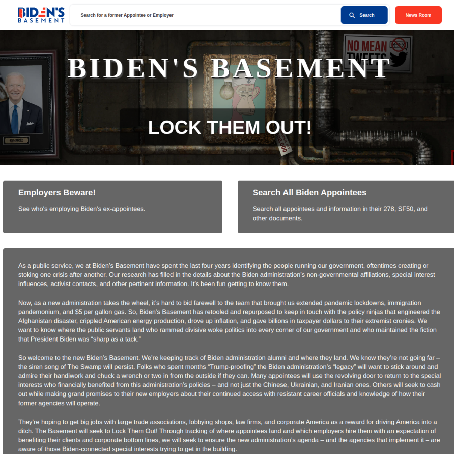 insidebidensbasement.org homepage screenshot