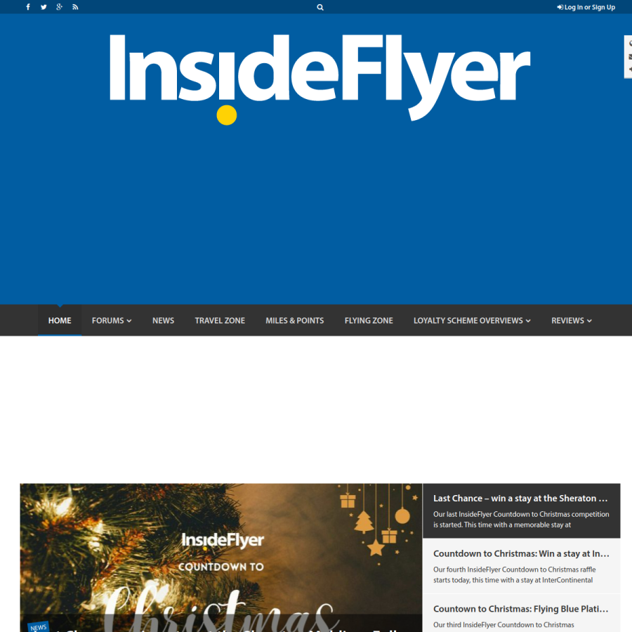 insideflyer.co.uk homepage screenshot