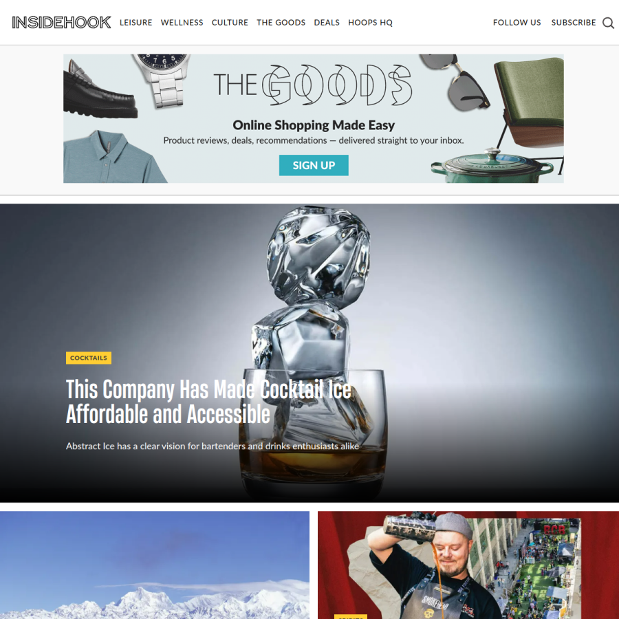 insidehook.com homepage screenshot