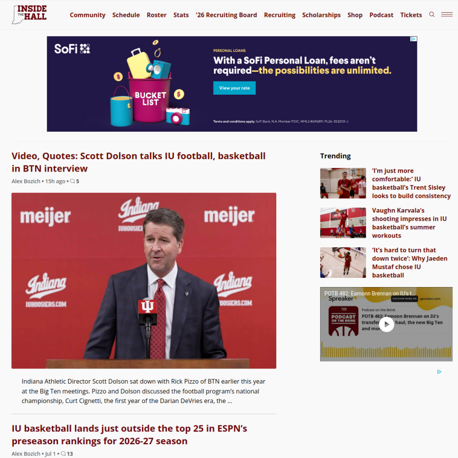 insidethehall.com homepage screenshot
