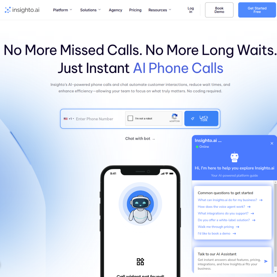 insighto.ai homepage screenshot
