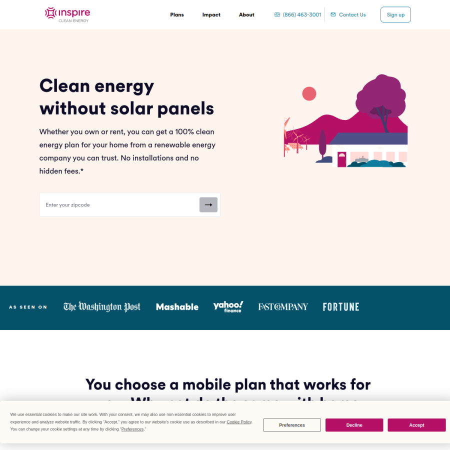 inspirecleanenergy.com homepage screenshot