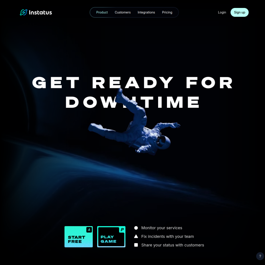instatus.com homepage screenshot