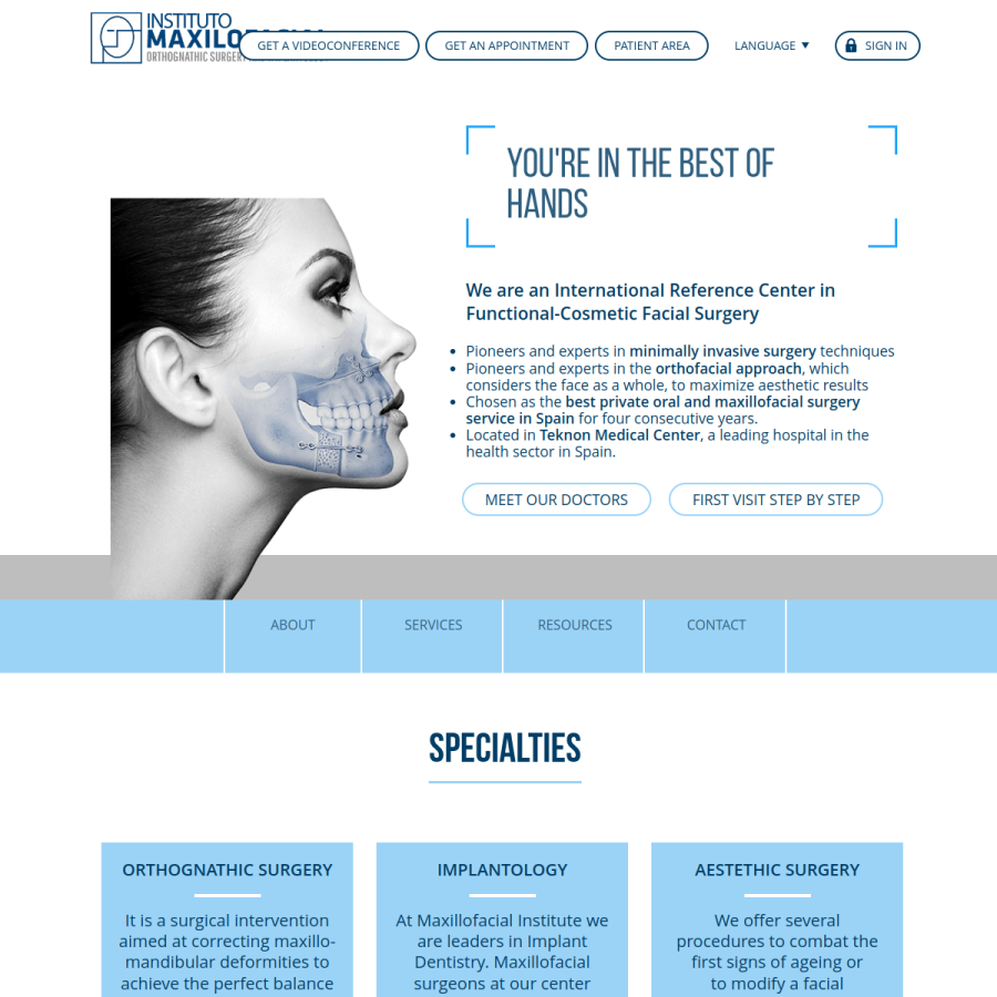 institutomaxilofacial.com homepage screenshot