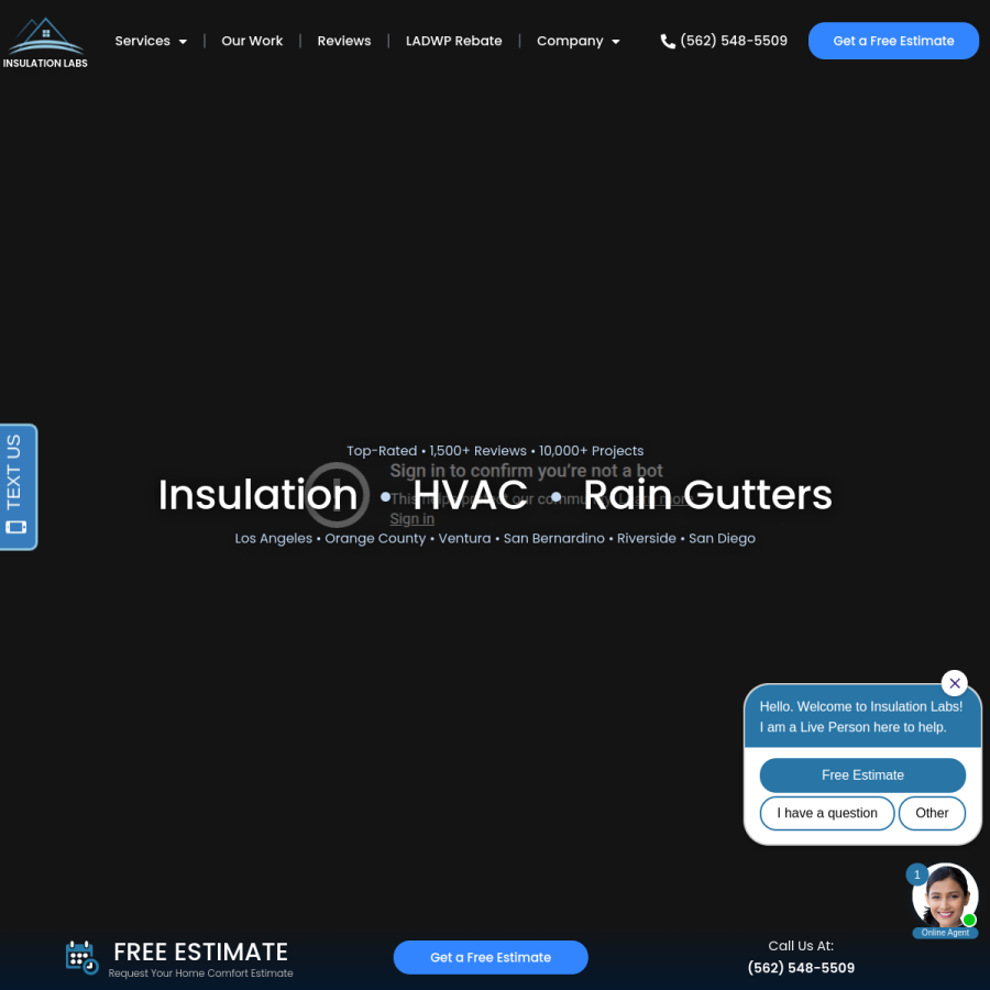 insulationlabs.com homepage screenshot