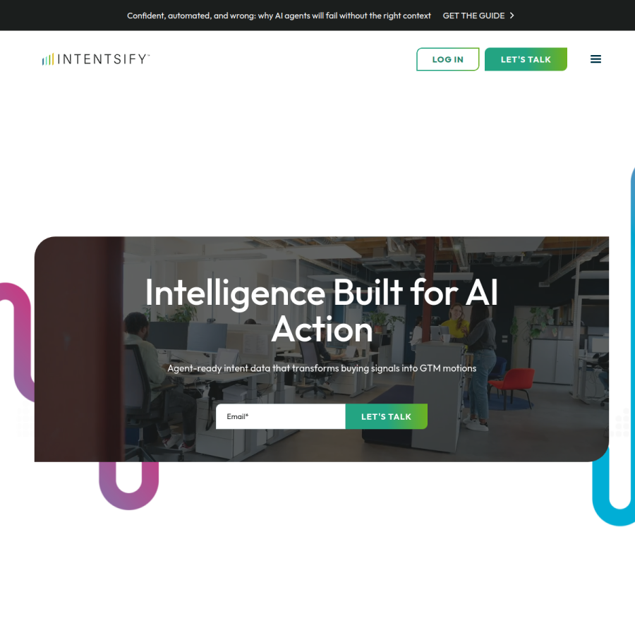 intentsify.io homepage screenshot