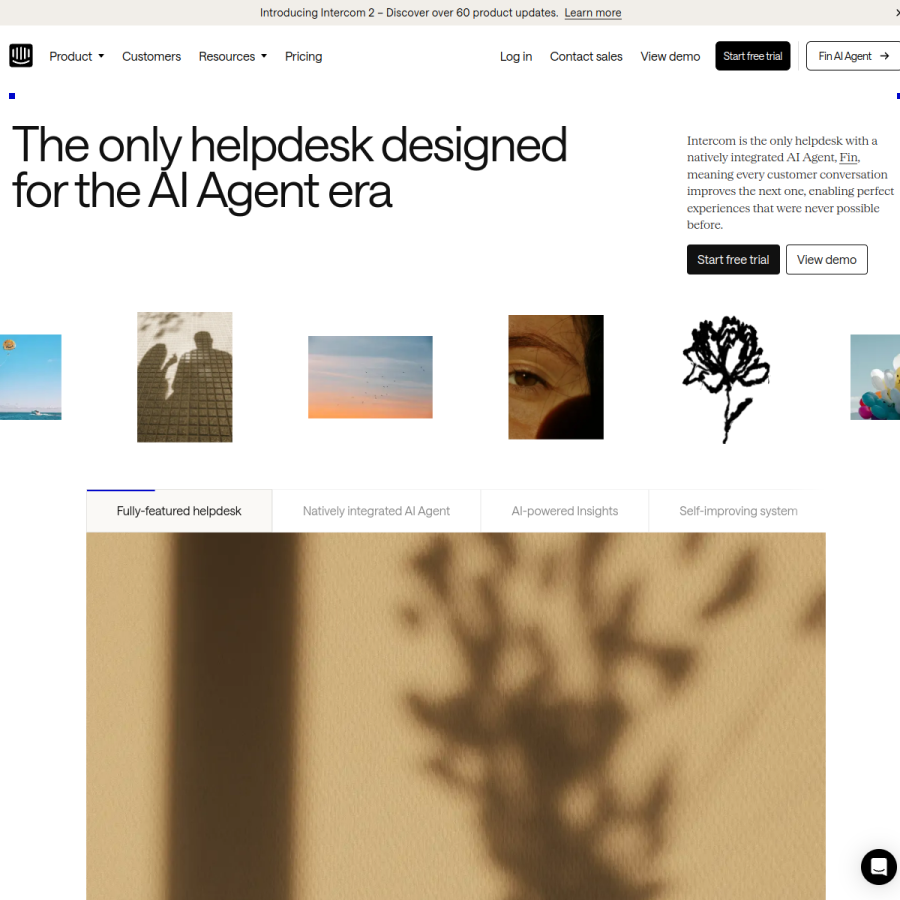 intercom.com homepage screenshot