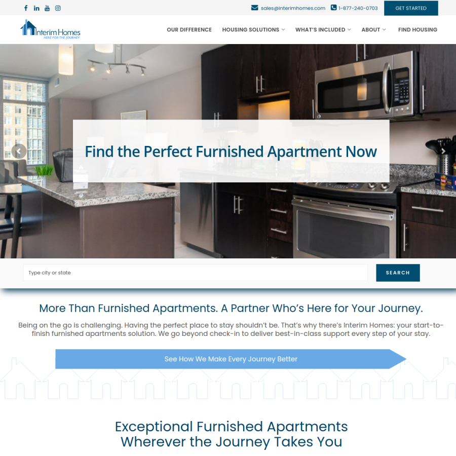 interimhomes.com homepage screenshot