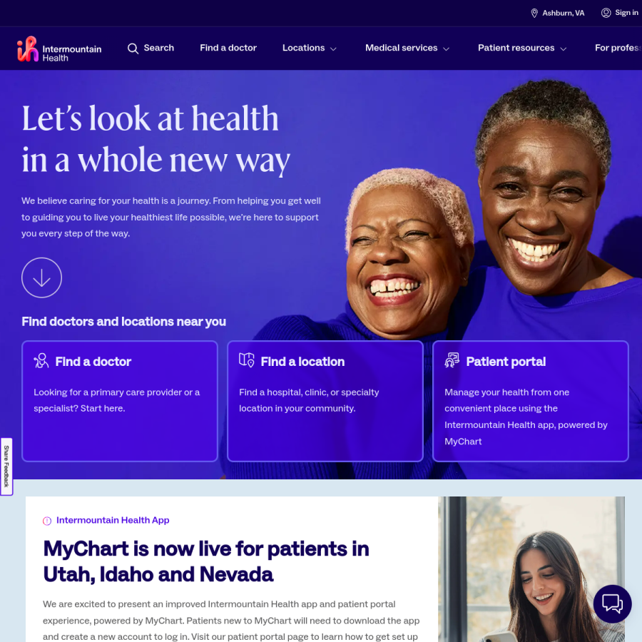 intermountainhealth.org homepage screenshot