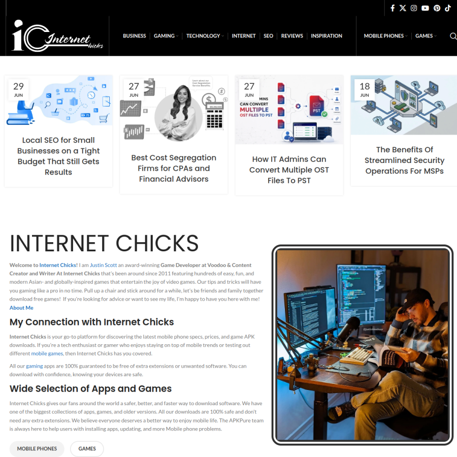 internetchickss.com homepage screenshot