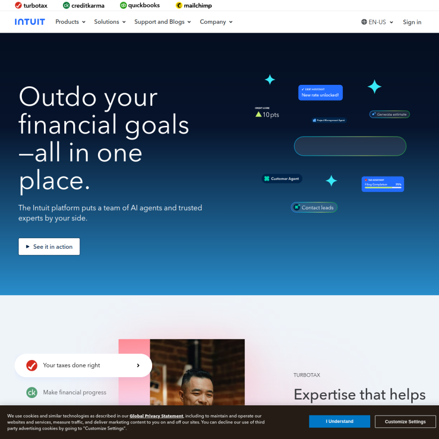 intuit.com homepage screenshot