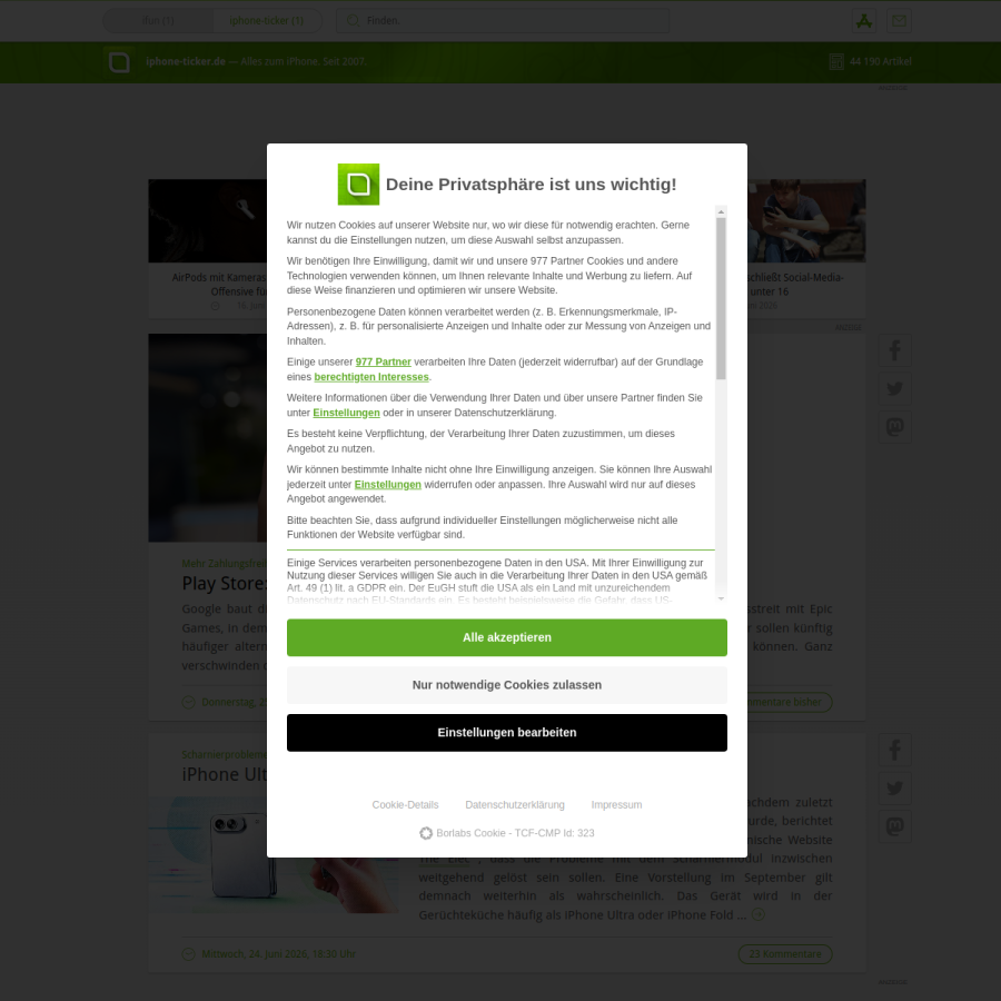 iphone-ticker.de homepage screenshot