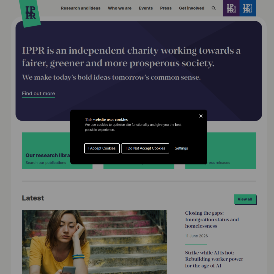 ippr.org homepage screenshot