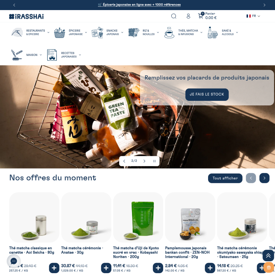 irasshai.co homepage screenshot