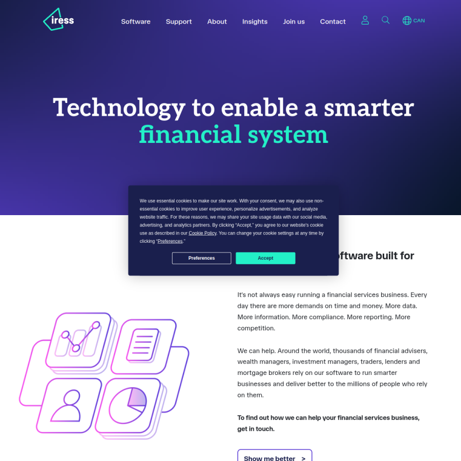 iress.com homepage screenshot