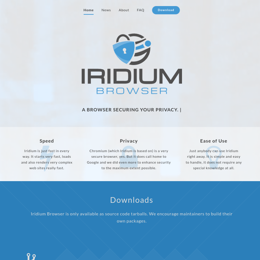 iridiumbrowser.de homepage screenshot