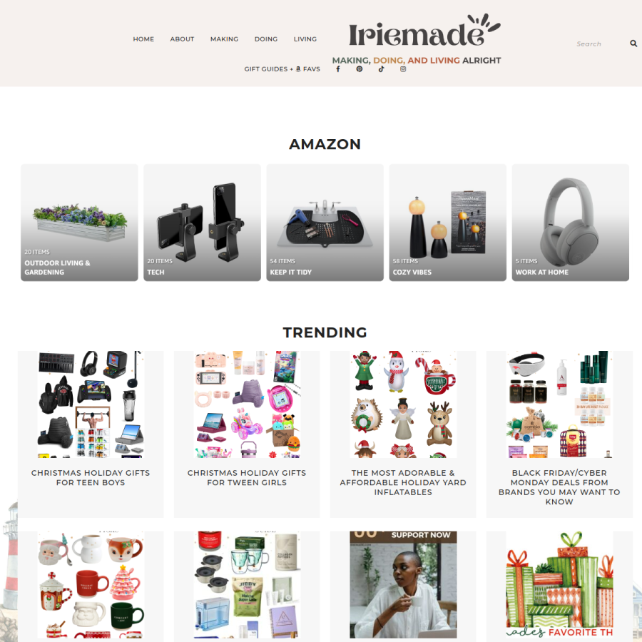iriemade.com homepage screenshot