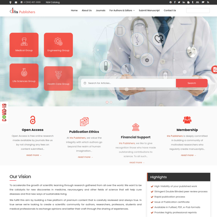 irispublishers.com homepage screenshot