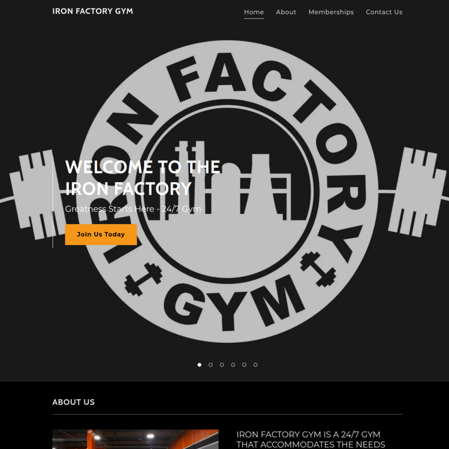 ironfactorygym.com homepage screenshot