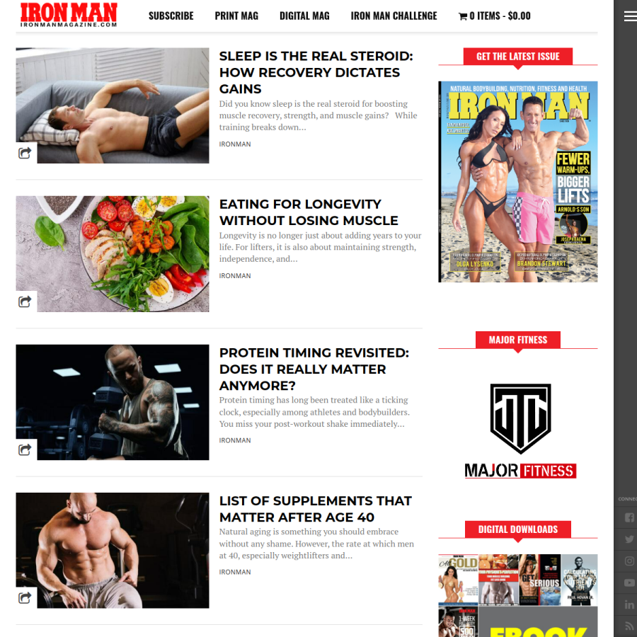 ironmanmagazine.com homepage screenshot