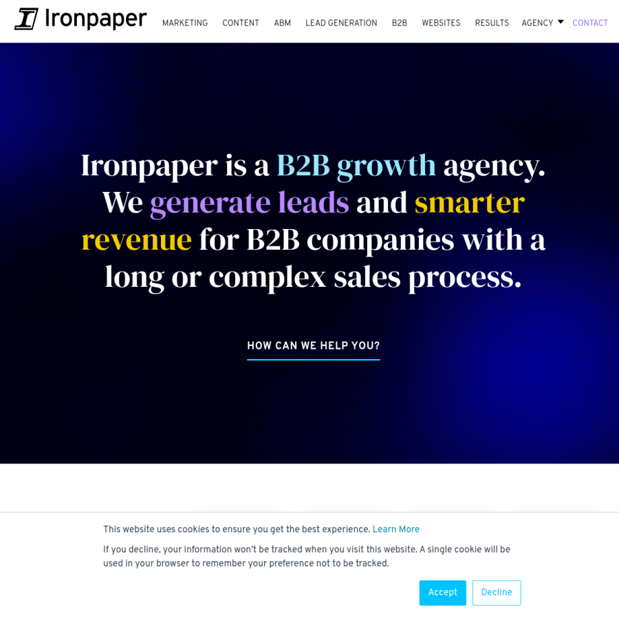ironpaper.com homepage screenshot