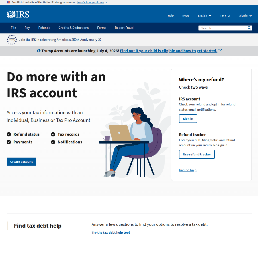 irs.gov homepage screenshot
