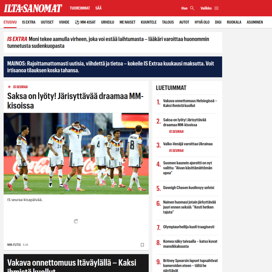is.fi homepage screenshot