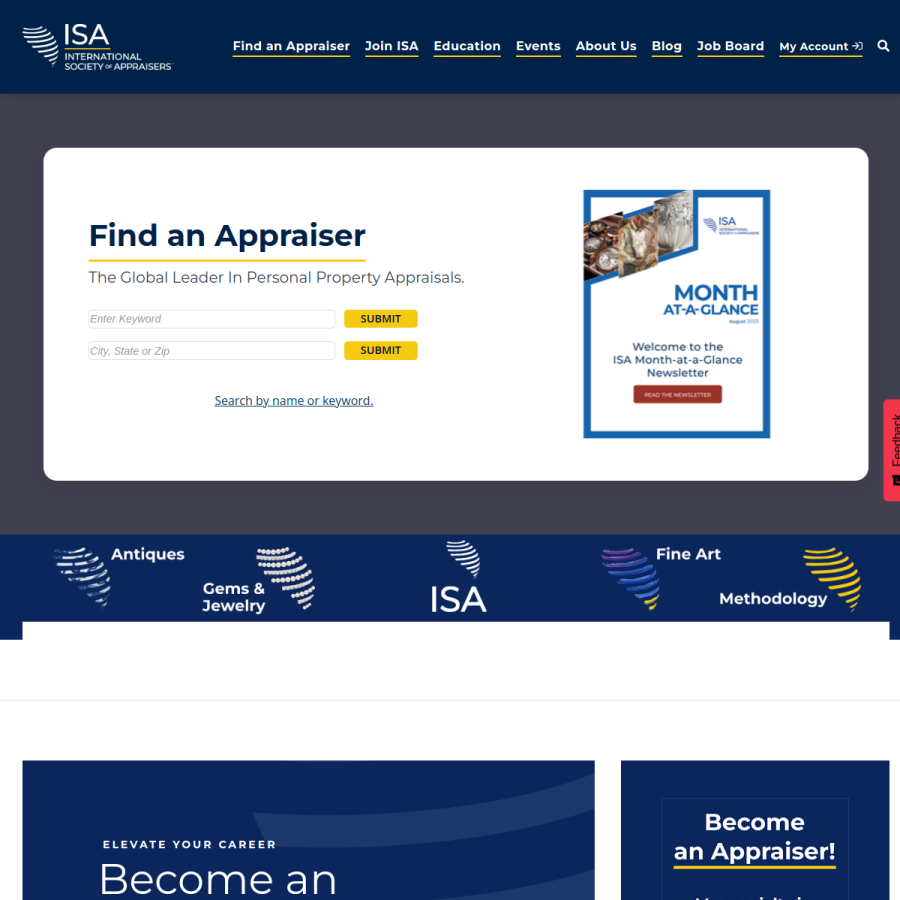 isa-appraisers.org homepage screenshot
