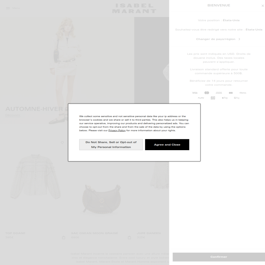 isabelmarant.com homepage screenshot