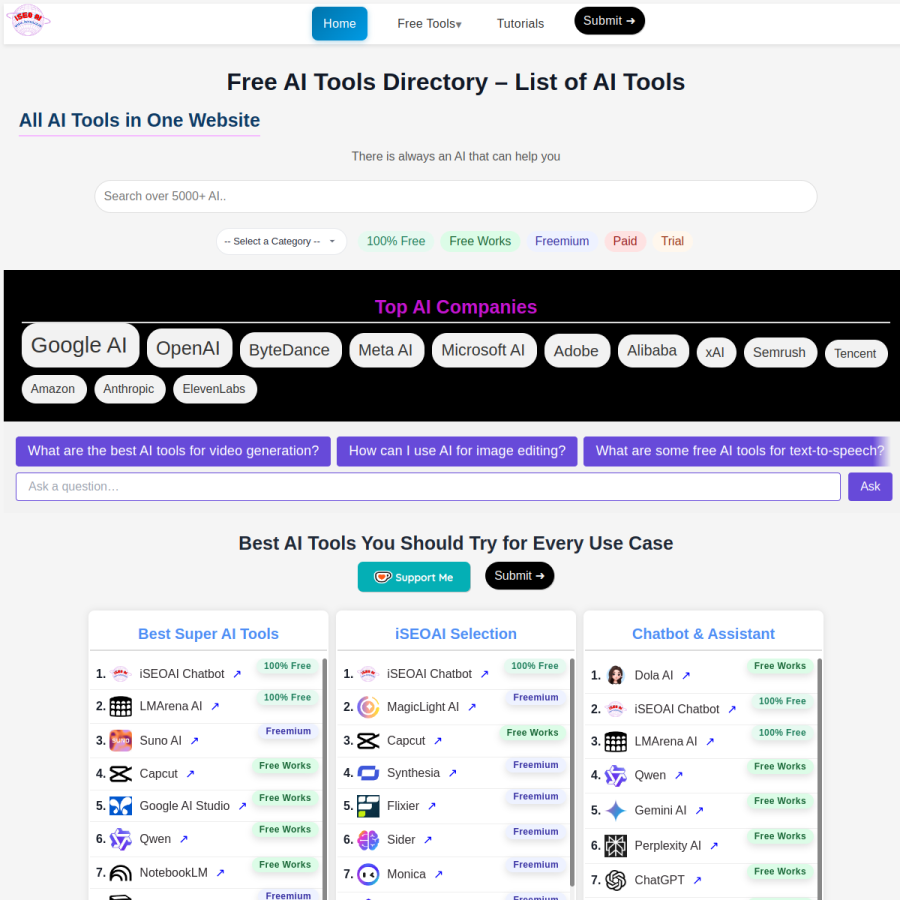 iseoai.com homepage screenshot