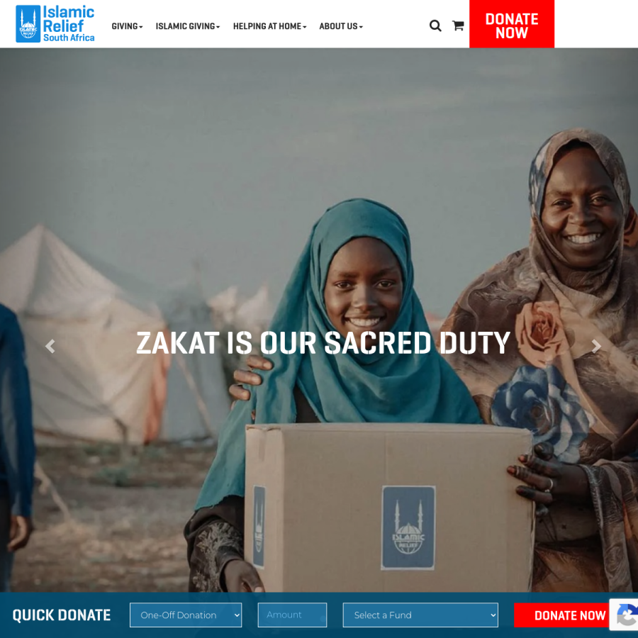 islamic-relief.org.za homepage screenshot